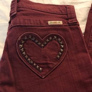 Frankie B. burgundy jeans